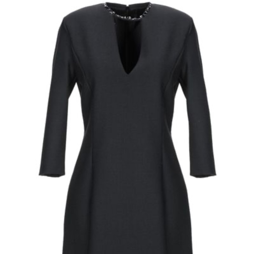 PINKO Wool Mini Dress, Black, Size 10 Keyhole
